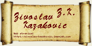Živoslav Kazaković vizit kartica